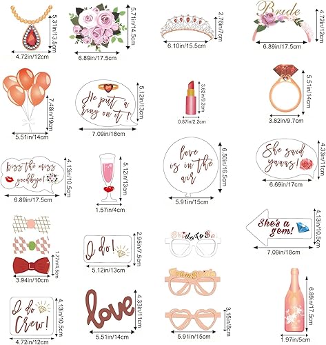Miniatura 2 de Mayzurain Accesorios para cabina de fotos de boda, decoraciones de despedida de soltera, decoraciones de fiesta de compromiso en oro rosa, rosa con