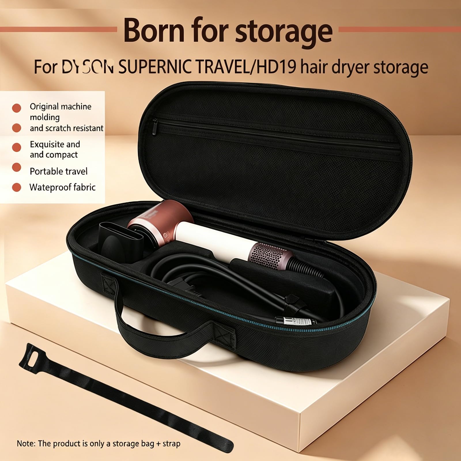 Funda de transporte compatible con Dy-Son Supernic Travel/HD19, tela Oxford impermeable, a prueba de golpes y resistente a los arañazos, bolsa de almacenamiento de viaje para secador de