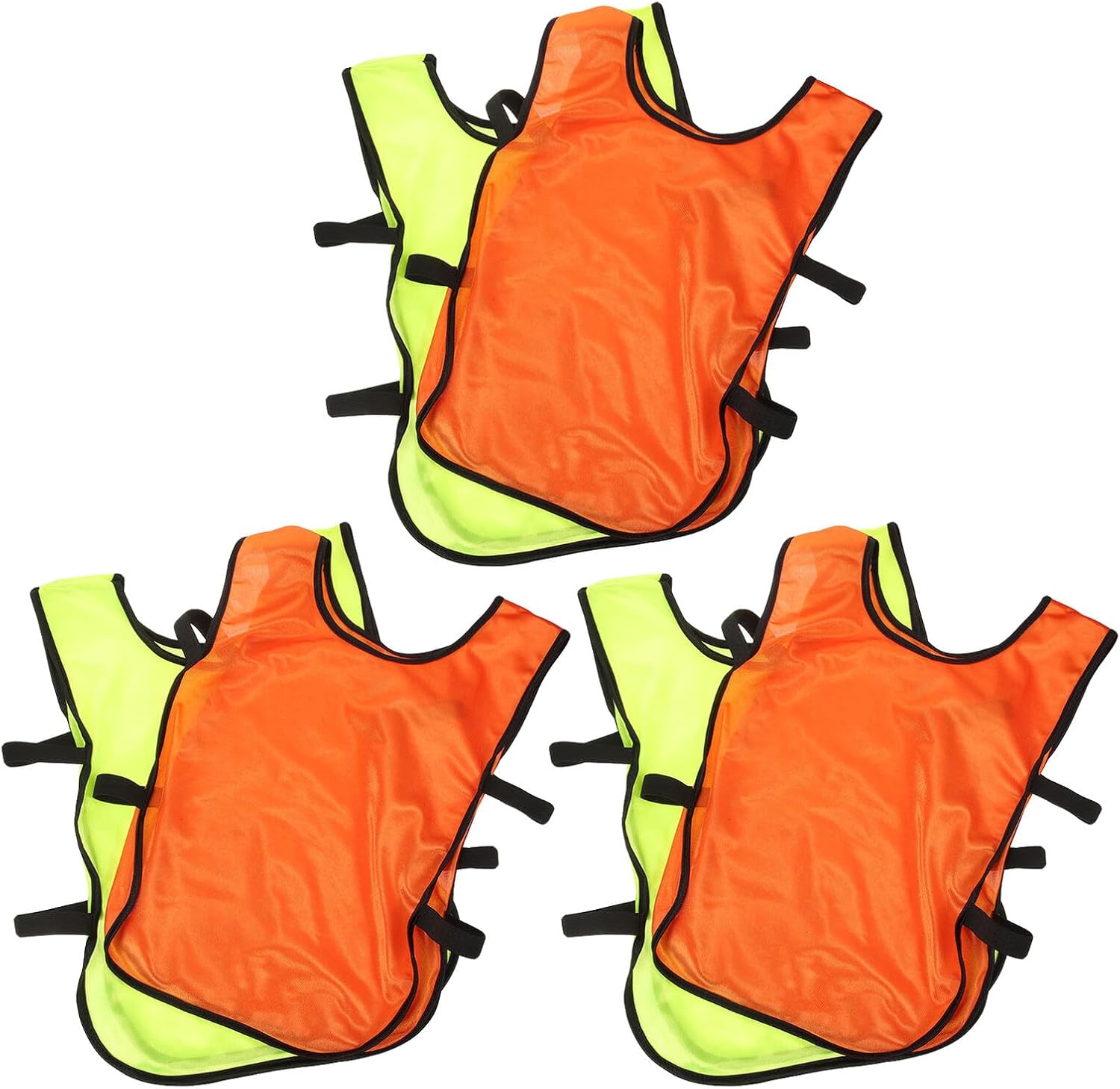 KALLORY 6pcs Youth Practice Pinnies Set – Lightweight Breathable Polyester Soccer and Football Team Training Vests – Washable Sports Pinnies for School and Club Activities