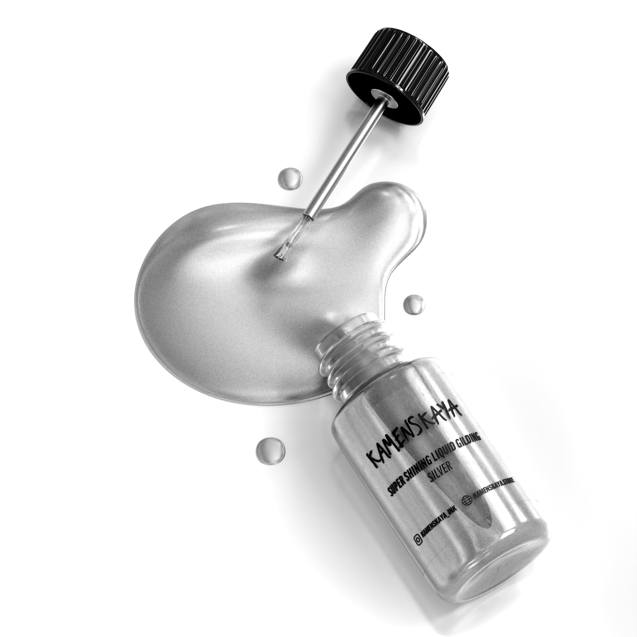 Liquid Silver Leaf Paint - Alcohol Based Fast Drying Silver Liquid Leaf, 0.68 fl oz (20 ml)