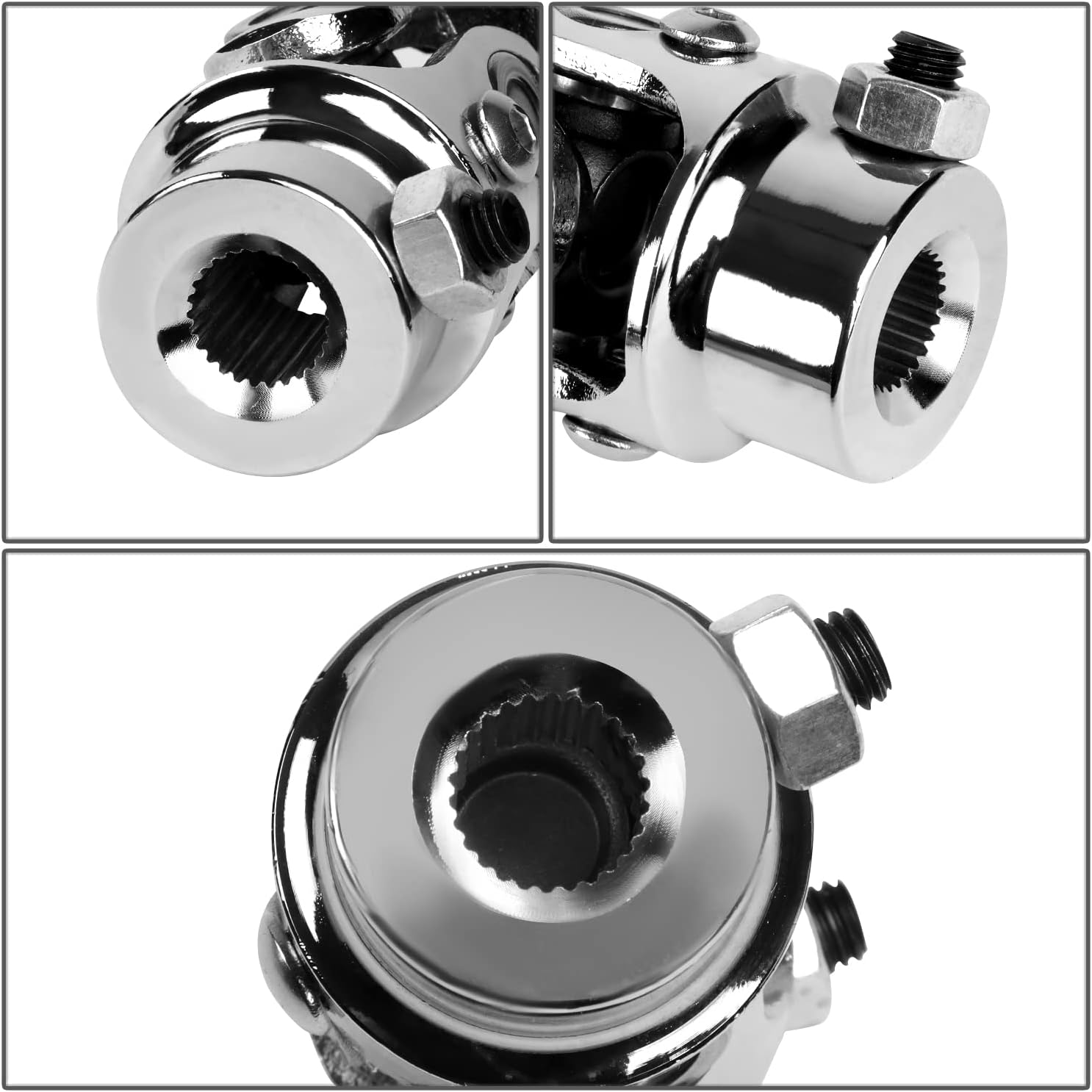 DNA Motoring LEPOW-093 Universal Steering Shaft U-Joint Single Joint,9/16" 26 Spline to 3/4" DD,3.2" Length,Max 38 Degree Working Angel