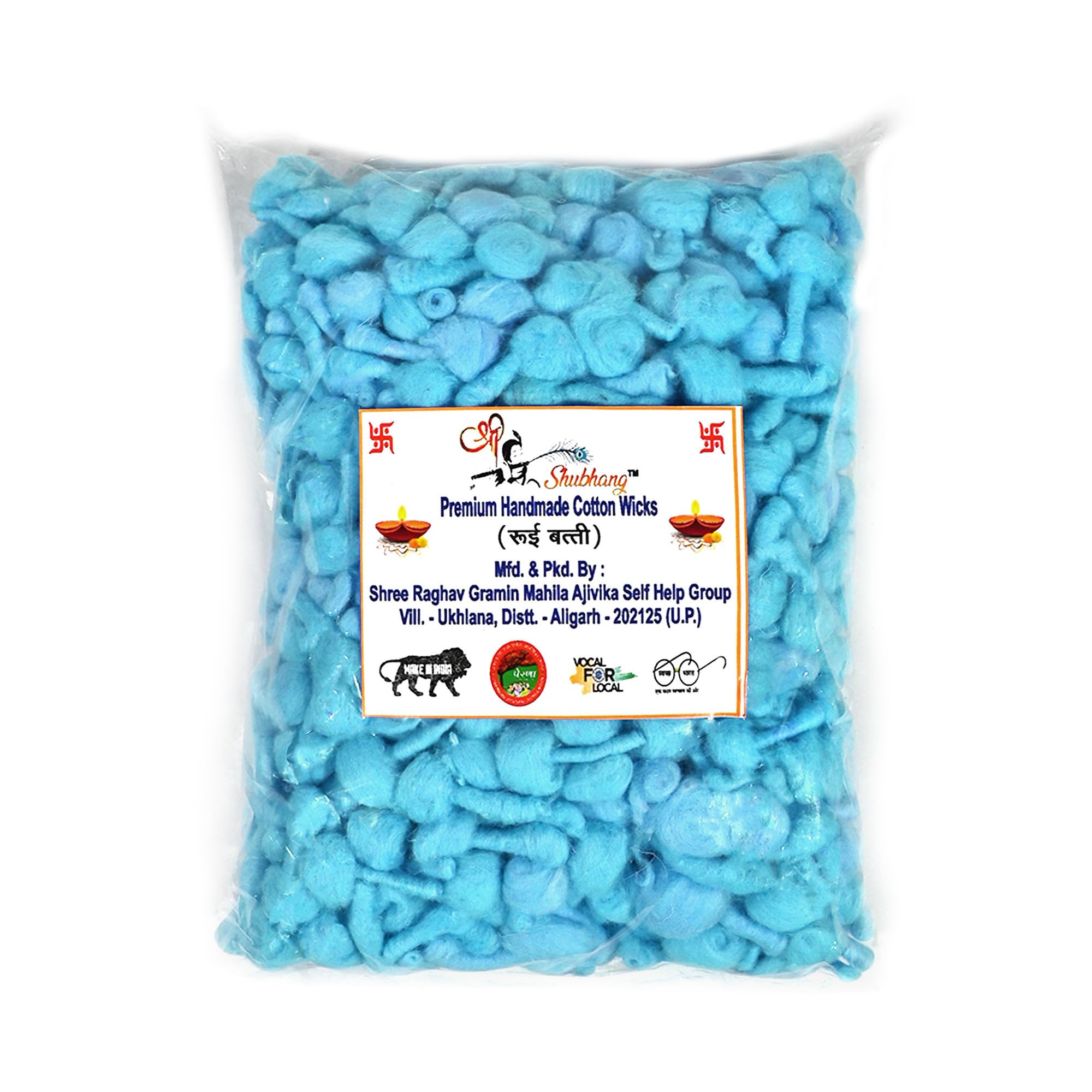 Pure Phool Batti Round Cotton Wicks for Diya, GOL Diya Batti Ghee Wick Homemade Batti for Puja Sky Blue Pack of 500 Pieces-picture-14