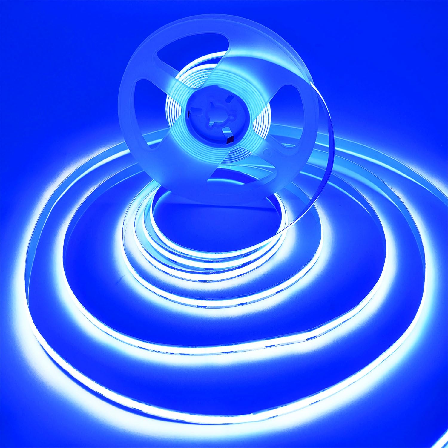 COB Strip Lights，DC12V 16.4ft/5m Super Bright Dimmable 52800LM LED Light Strips, High Density Non-Waterproof 2640 LEDs Ribbon Light, More Evener Lighting Than SMD Strip Lights (Blue)