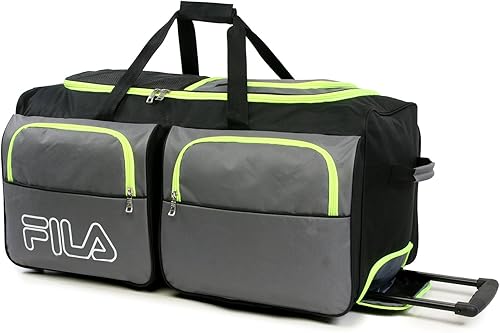 Miniatura 2 de Fila Bolsa de lona grande con 7 bolsillos, gris, lima, (GreyNeon Lime), Bolsa de lona grande con 7 bolsillos