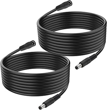 CENSHI 2-Pack 5.5x2.5mm DC Power Extension Cord Male to Female 18AWG 3.3FT