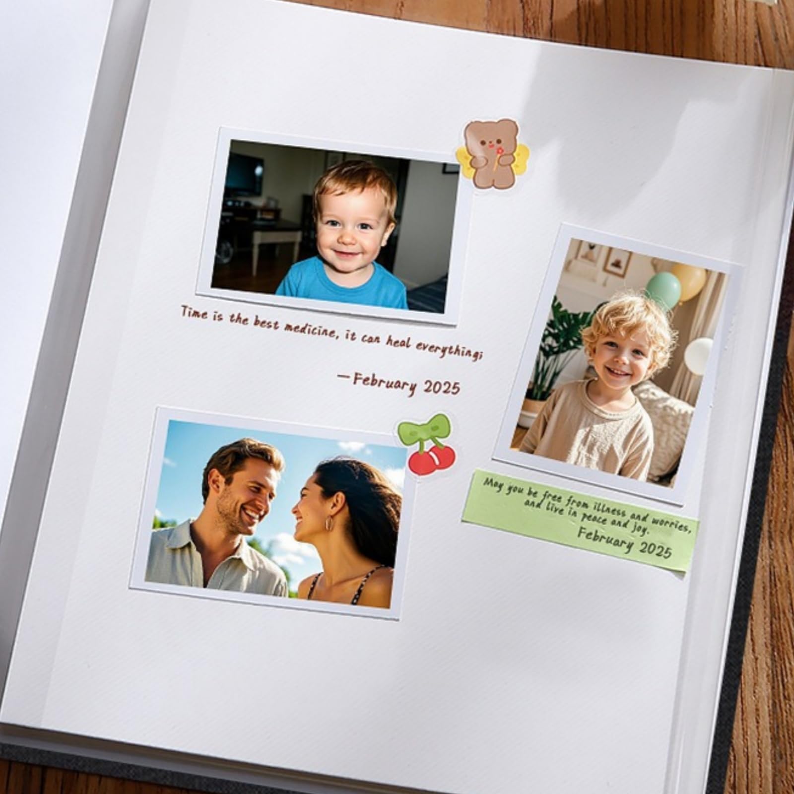 1 álbum de fotos autoadhesivo, álbum de fotos, álbum de fotos, libro de fotos para personalizar, para regalos de boda, recuerdos de bebé, viajes, aniversario, cumpleaños, escuela (verde)
