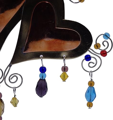 Miniatura 2 de Love You More Two Hearts - Maceta colgante de bronce de níquel y cobre, hecha a mano en caja de regalo