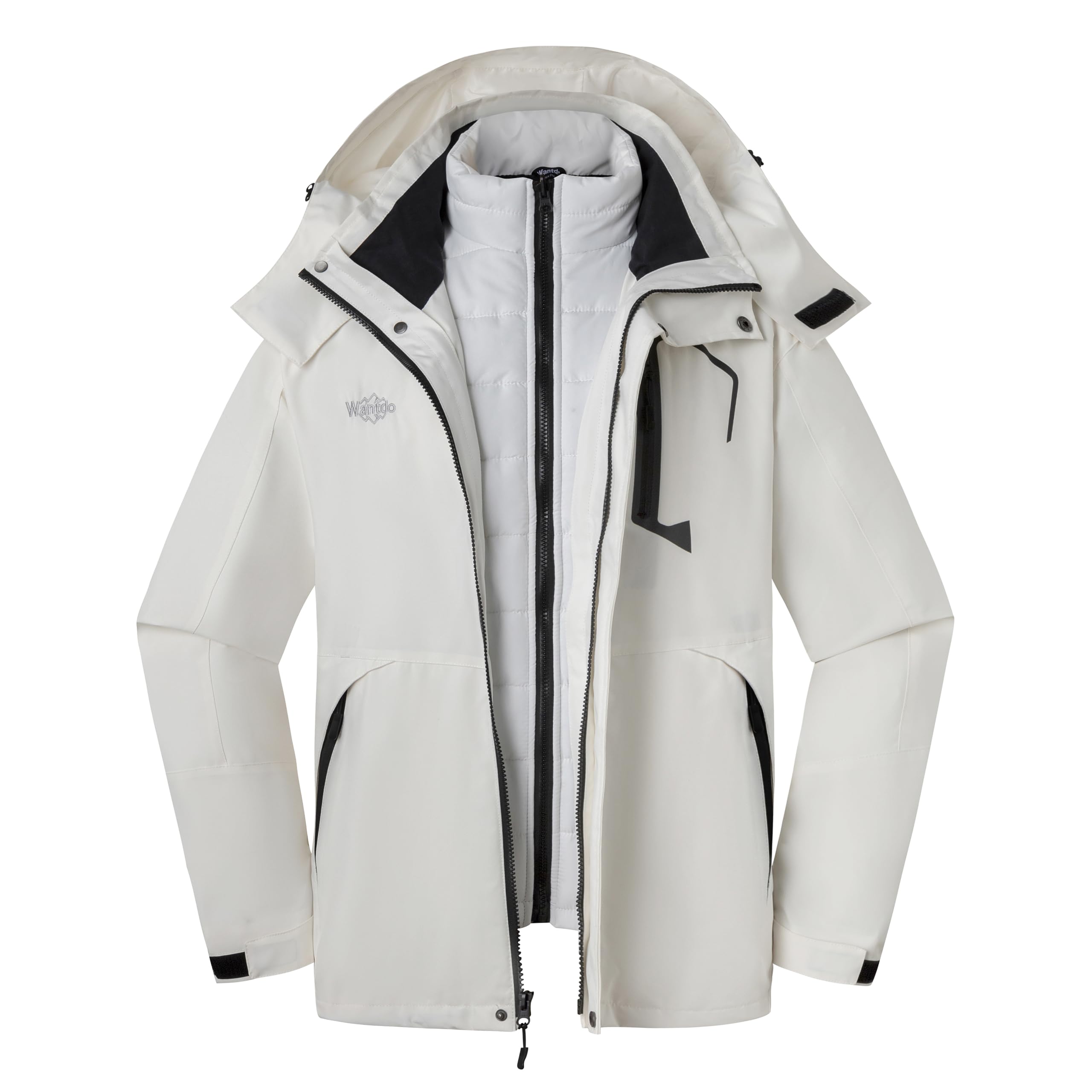 Wantdo Mens Waterproof 3-in-1 Ski Jacket Warm Winter Snow Coat Windproof Rain Jackets Snowboarding Jackets