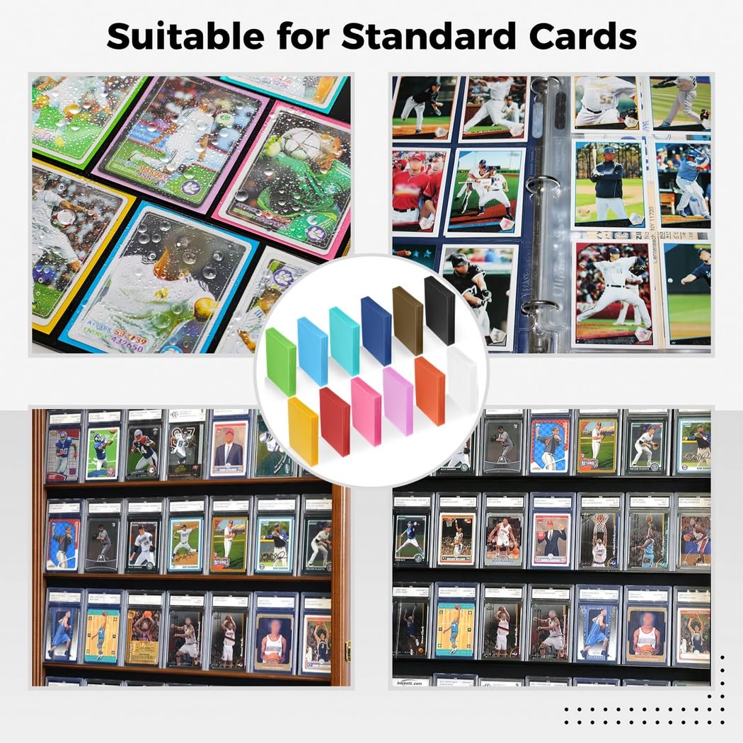 600 custodie per carte in plastica, 6,6 x 9,1 cm, trasparenti con 12 colori, porta carte collezionabili, custodie standard per baseball, calcio, basket, carte sportive, carte da gioco