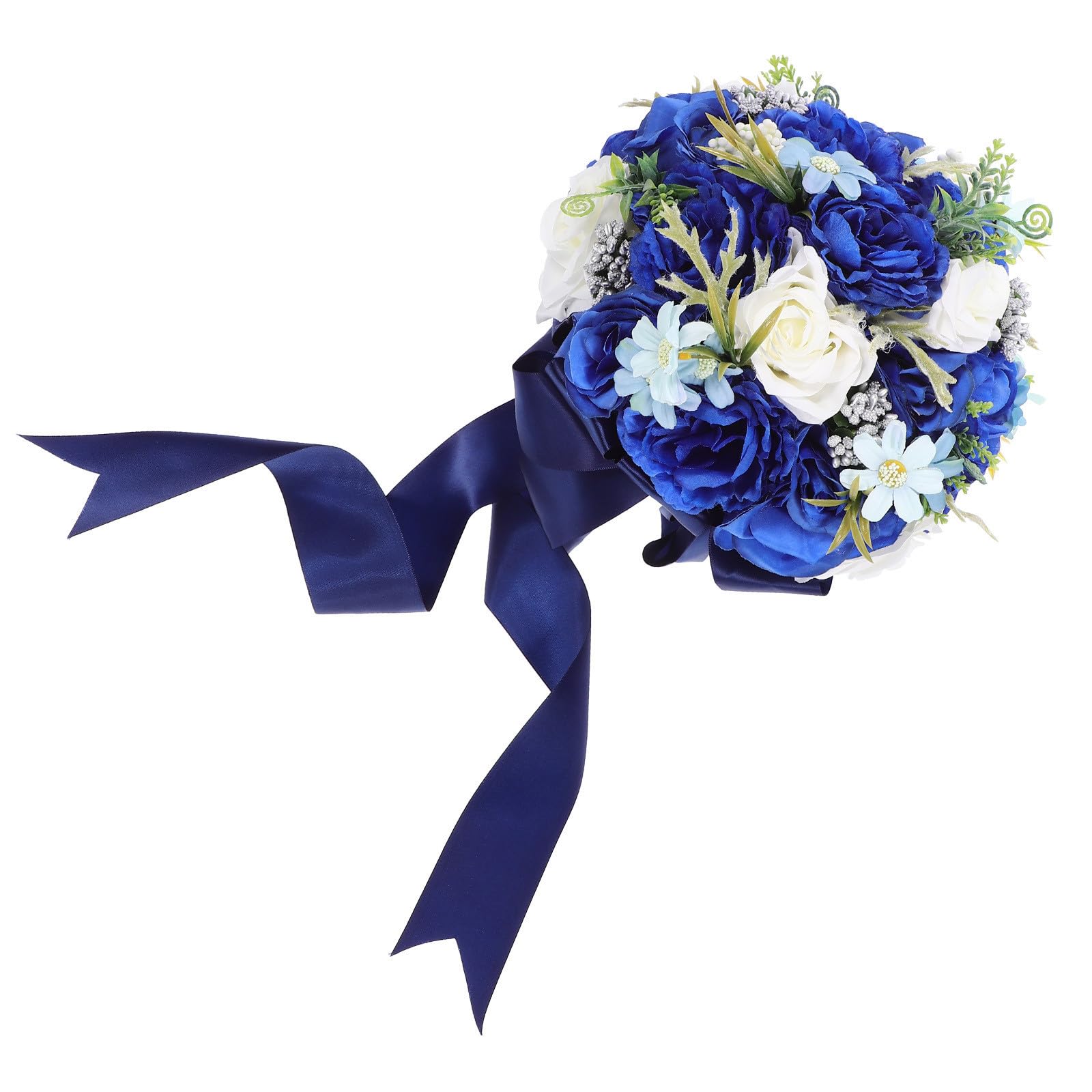 Künstlicher Brautstrauß aus Seidenblumen Blauer Hochzeitsstrauß mit Lebensechter Optik und Sicherer Befestigung für Hochzeitsdekoration und Hochzeitsanlässe