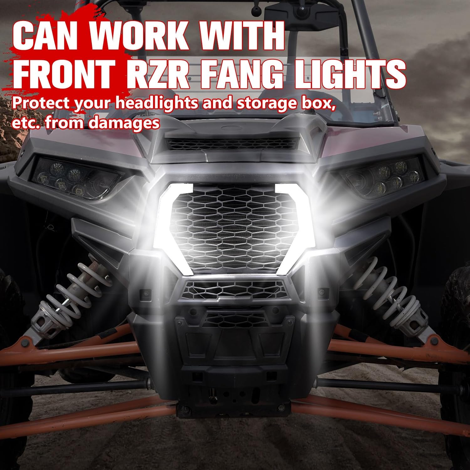 AUPOWER Front Fascia for Polaris RZR XP 1000/ RZR XP4 1000 2014-2018, RZR 900 2015-2020/ RZR 4 900 2015-2018, Combined Front Bumper Guard Accessories, Replace OEM # 5439786-070