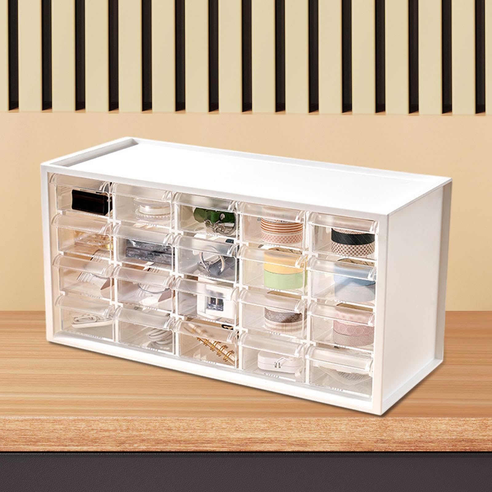 Baoblaze Cassettiera per Piccoli cassetti Sundries Organizzatore impilabile Scatola da stoccaggio Mini cassetto Desktop per Hardware Craft Bead Organizer