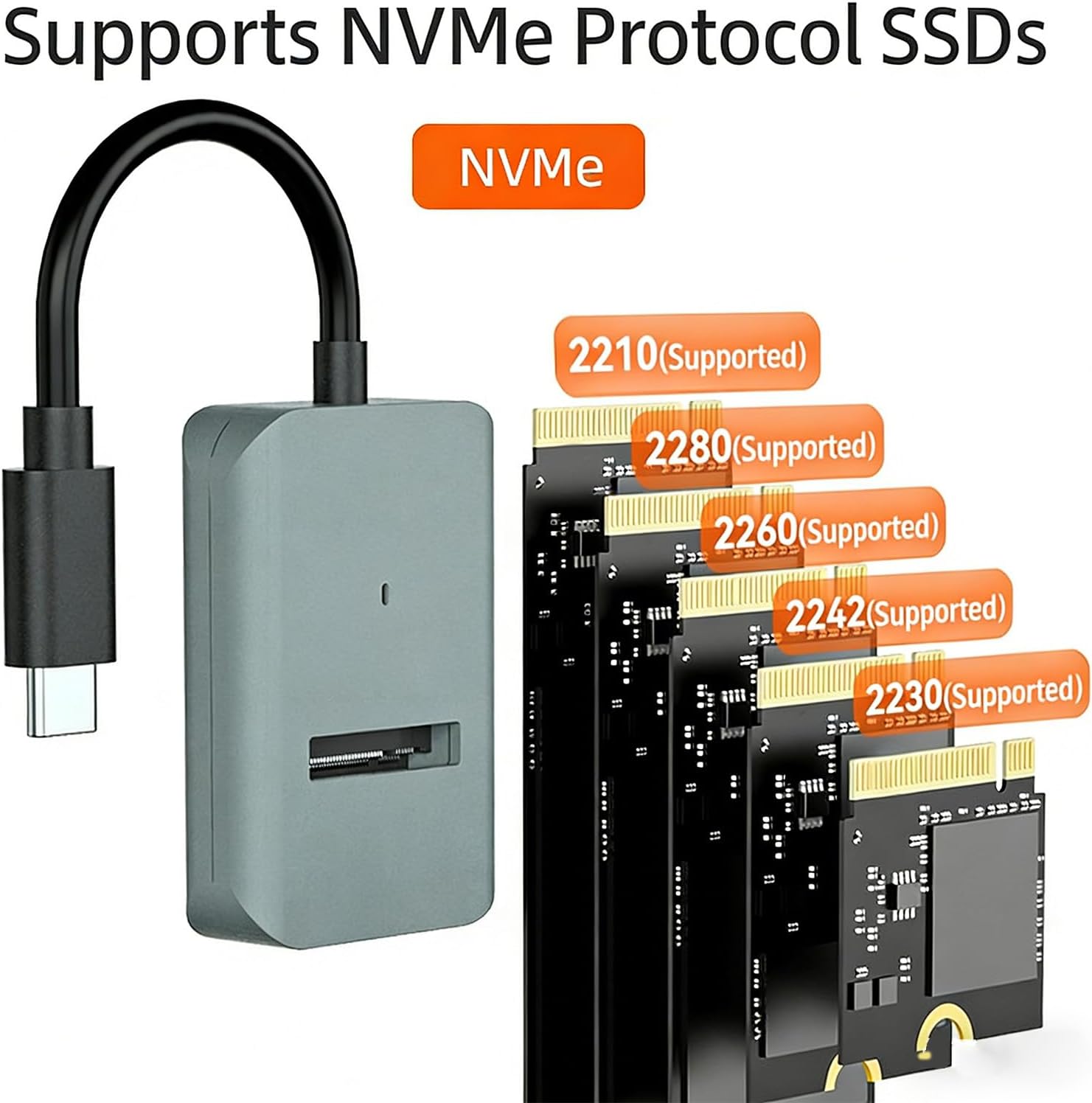 Compact NVME PCIe Reader Type-C Connection JMS583 Chip for Gaming