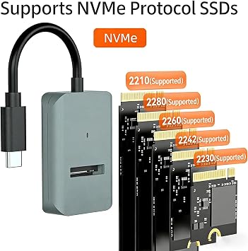 NVME エンクロージャ 10Gbps 転送はタブレット コンパクト M の UASP TRIM をサポート NVMe エンクロージャ