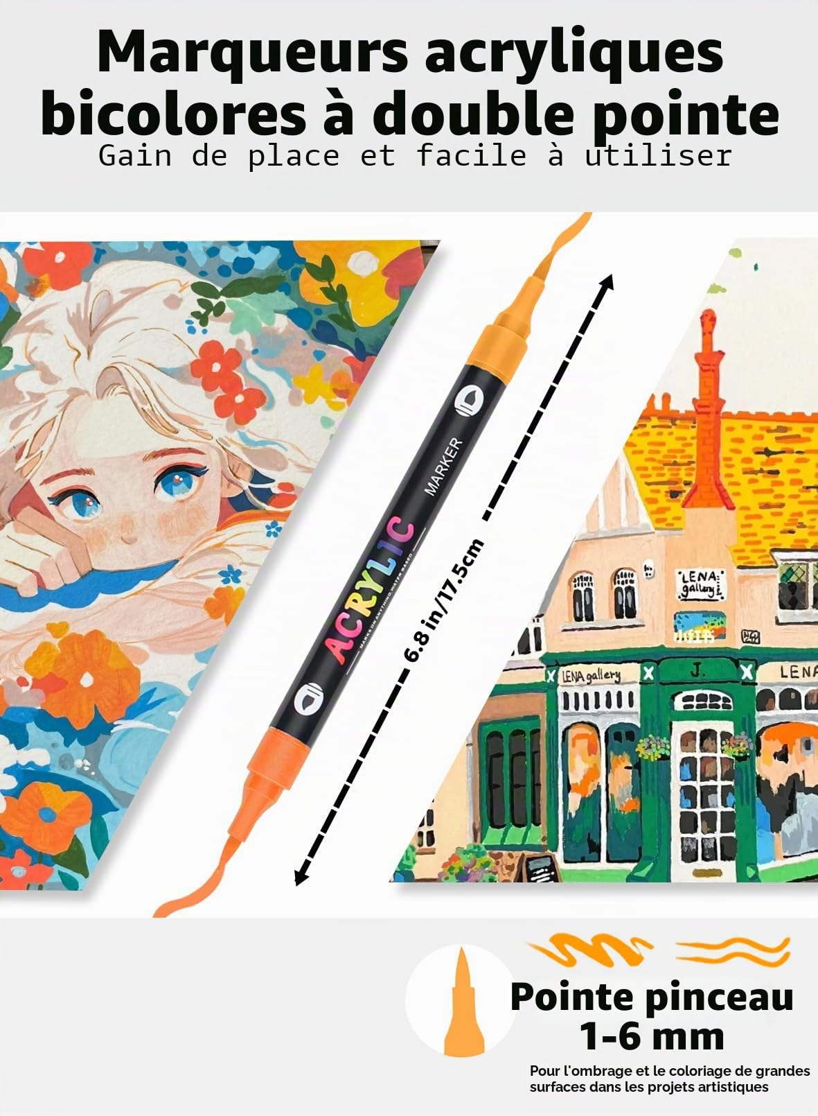 120 Couleurs Marqueur Acrylique Feutre Acrylique Double Pointe