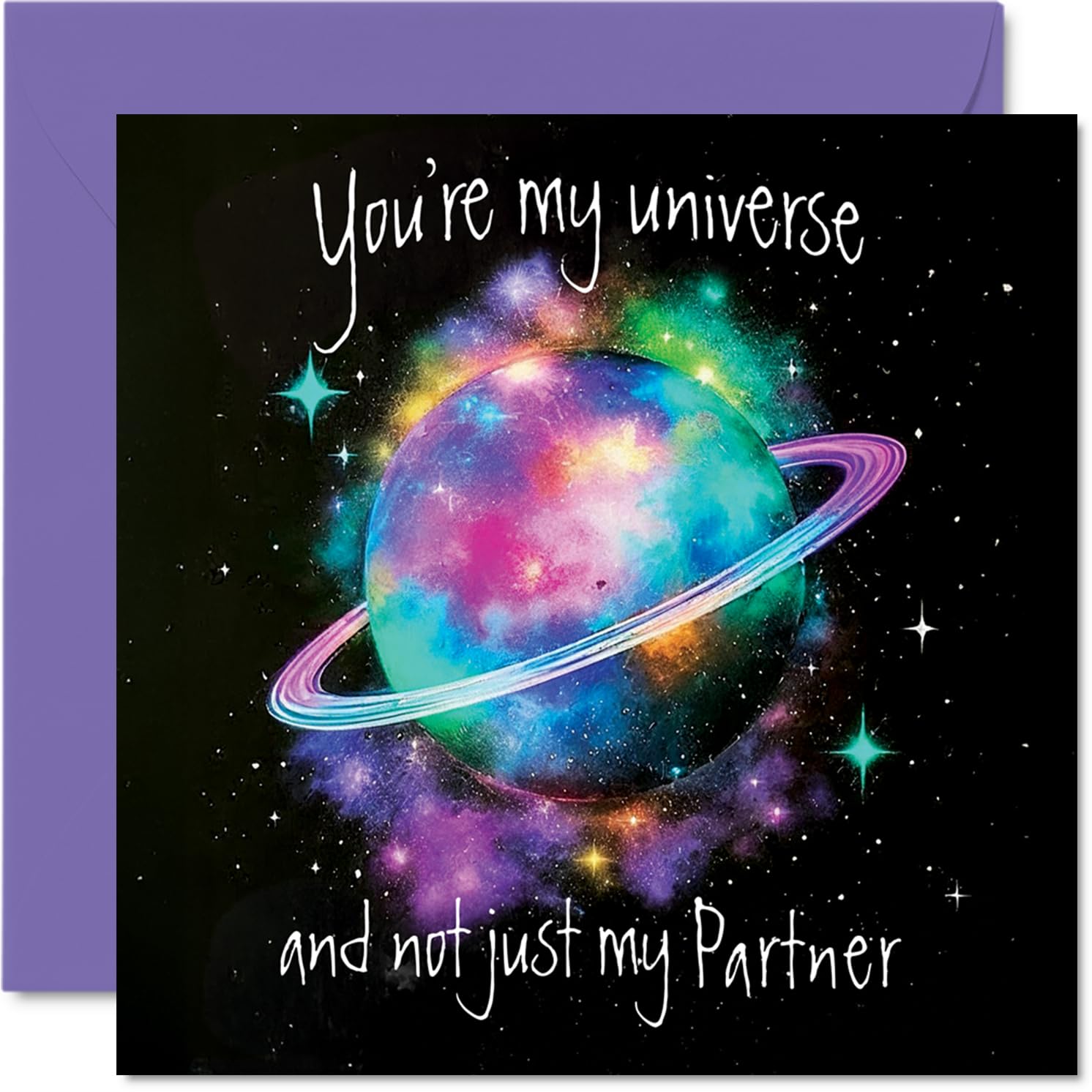 Partner Anniversary Card - My Universe - Happy Anniversary Card for Partner from Boyfriend Girlfriend, 145mm Wedding Anniversaries Greeting Cards