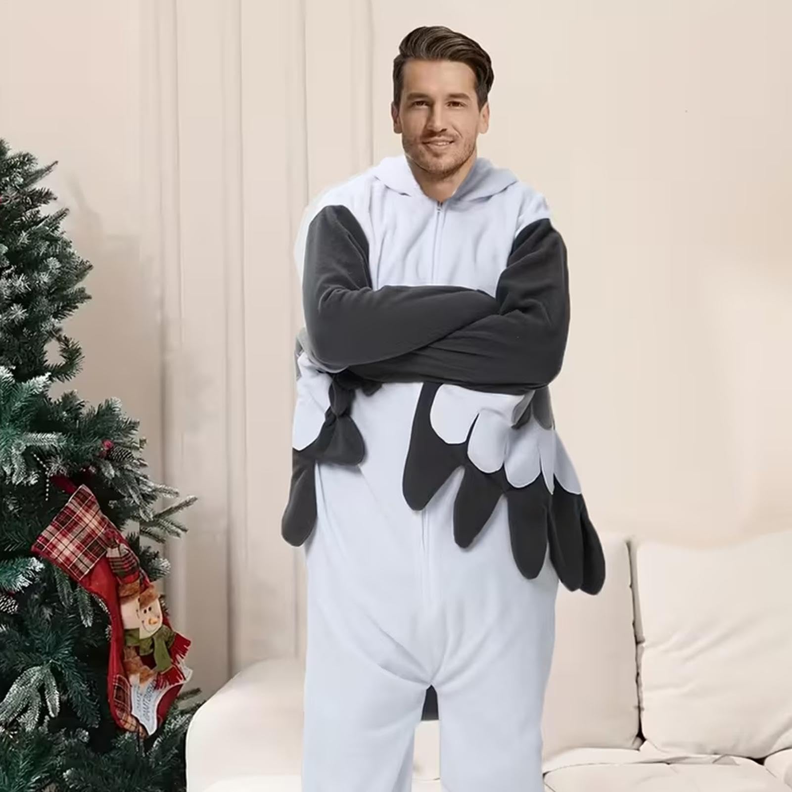 Pigiama Intero Halloween Adulto Abbigliamento Divertente Con Zip E Tasche,