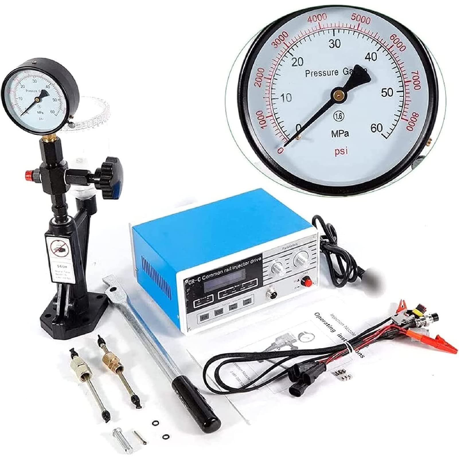 Combinación CR-C Multifunción Diesel Common Rail Inyector Tester S60H Limpiador de inyectores y Tester Drive Herramienta de reparación de Combustible para inyectores electromagnéticos