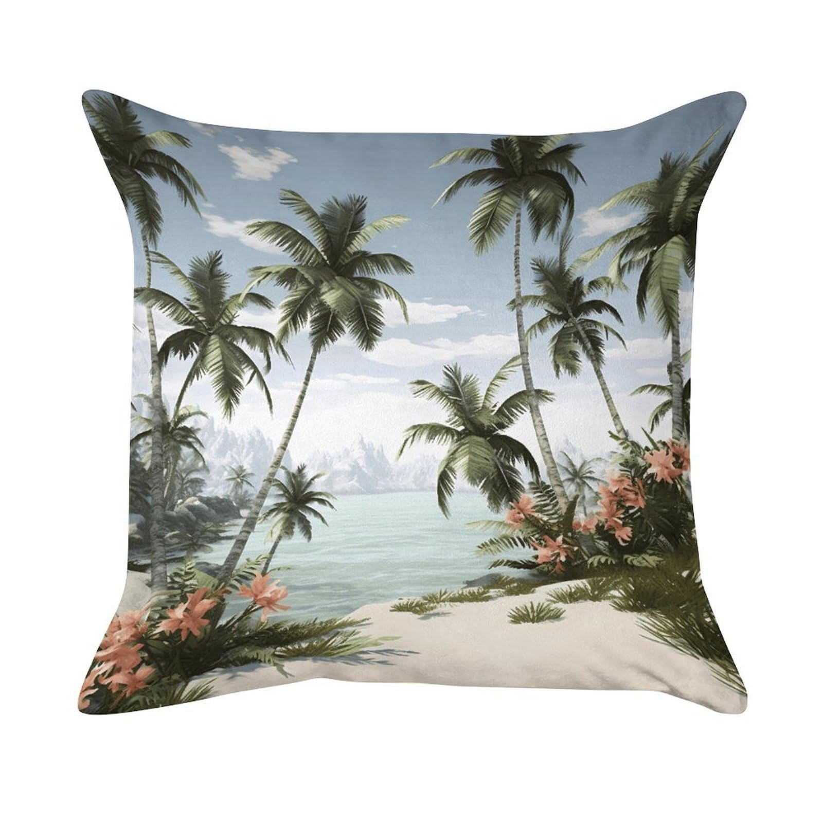 VstaDank Tropical Palm Trees Pillow Covers Super Soft Pillow Cases Square Throw Pillowcase Decorative Luxury Cushion Cases Velvet Lumbar Pillow Shells with Zipper for All Seasons