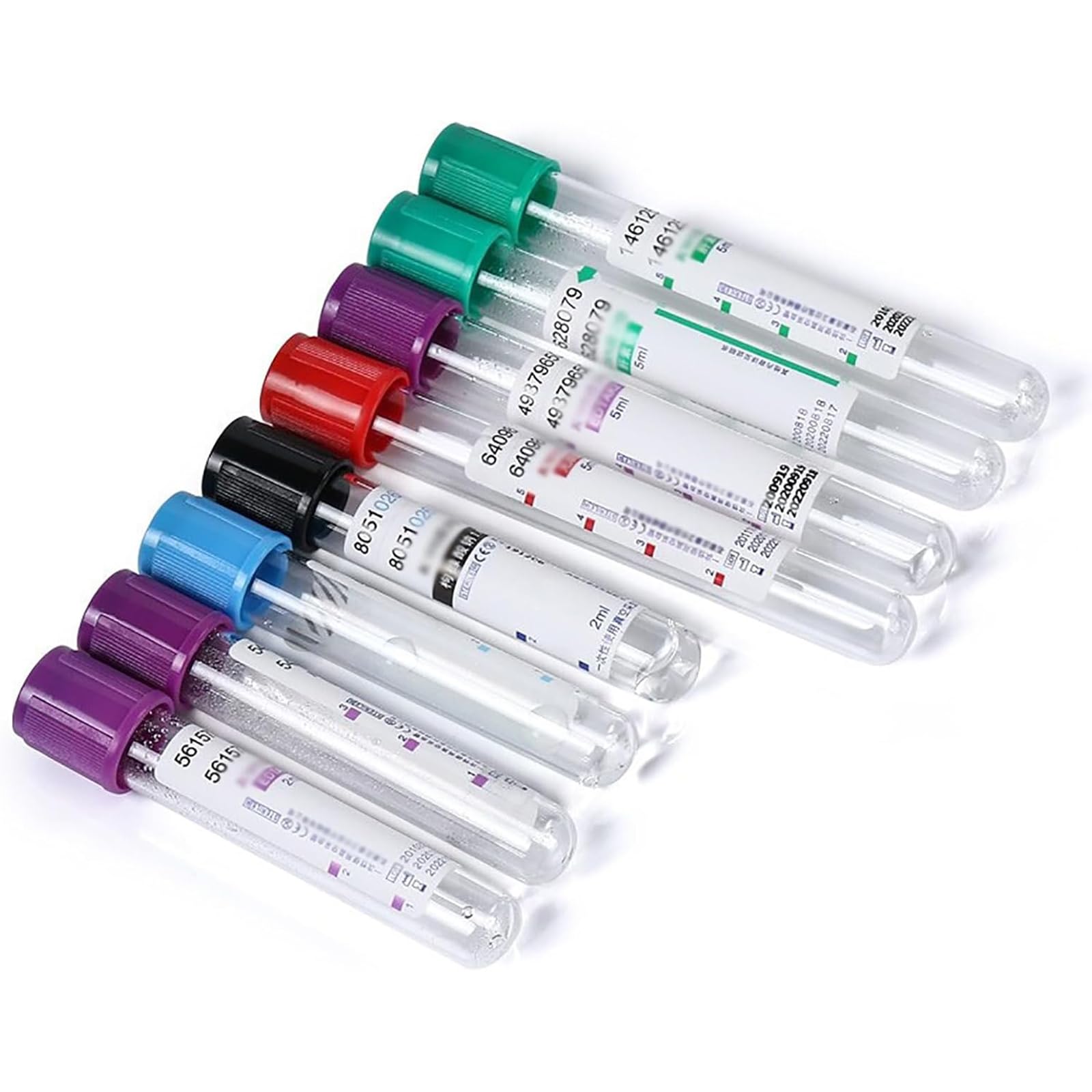 100 szt. szklanych probówek próżniowych (3 ml/5 ml/10 ml), zestaw probówek do pobierania krwi żylnej, probówki do próżniowego pobierania krwi z heparyną litową, materiał PET,5ml