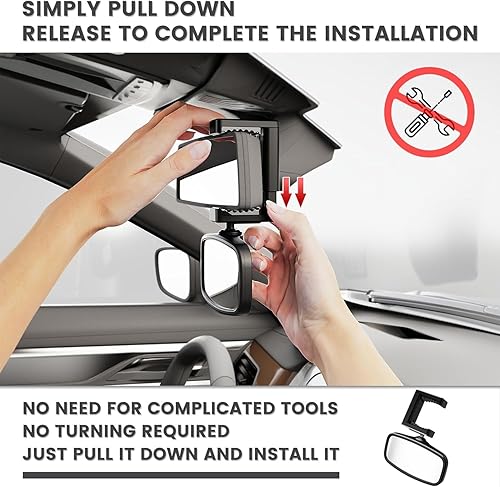 Miniatura 5 de Espejo de coche de bebé de 360 para orientación trasera de bebé, espejo ajustable para asiento trasero para seguridad del asiento trasero,