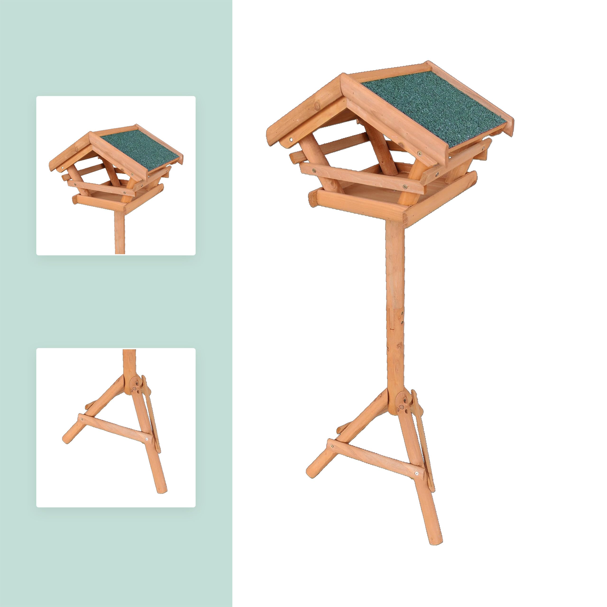 Relaxdays Casa per Uccelli con Supporto, Tetto Impermeabile, Giardino e terrazza, mangiatoia