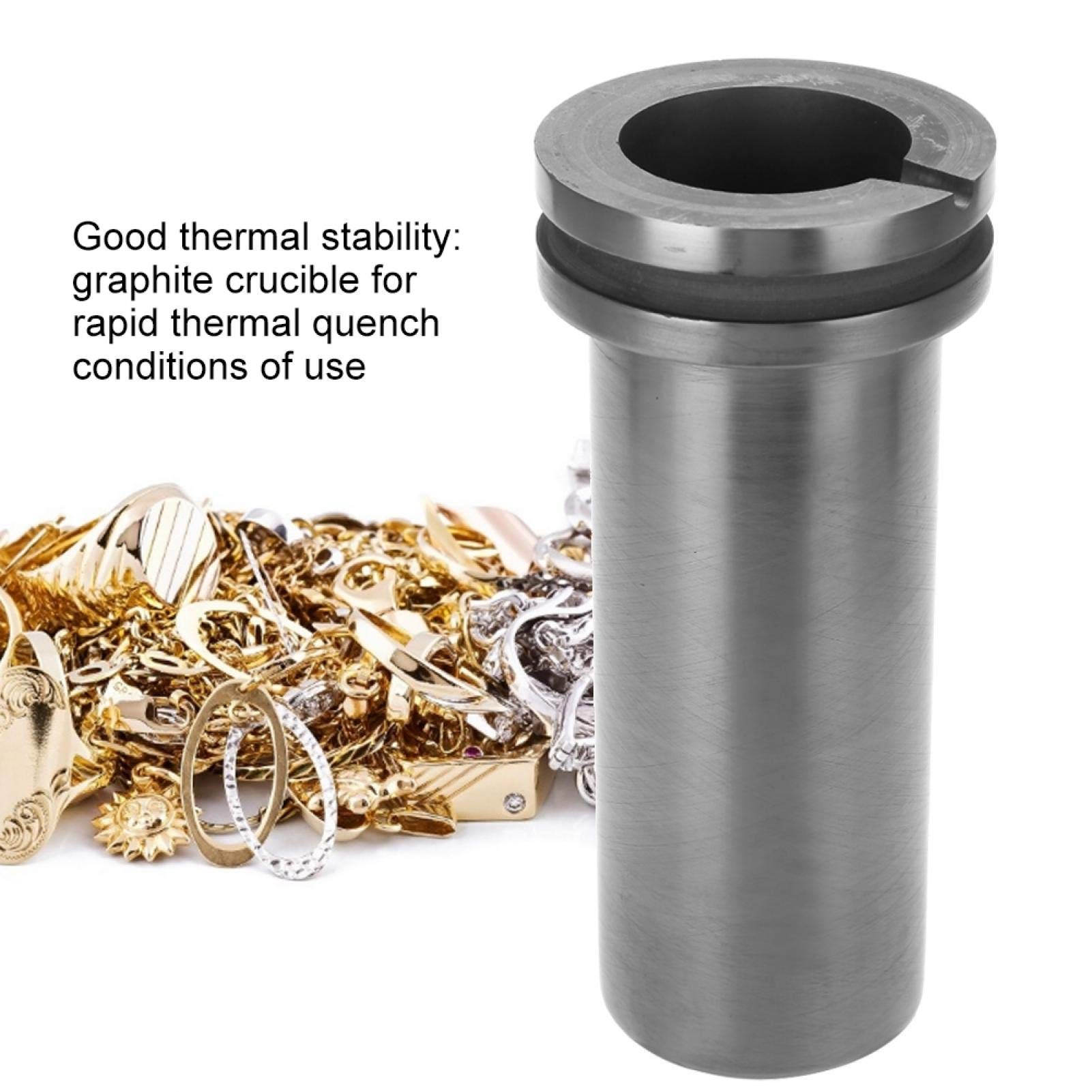 Crisol de grafito fundido, horno de chatarra Molde de fundición Crisol de grafito fundido Grafito para aleaciones para platino para metales preciosos para fundir oro(2kg)