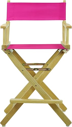 Miniatura 3 de Casual Home 220-00021-30 - Silla de director de 24 in, marco natural, con lona color magenta, altura de mostrador