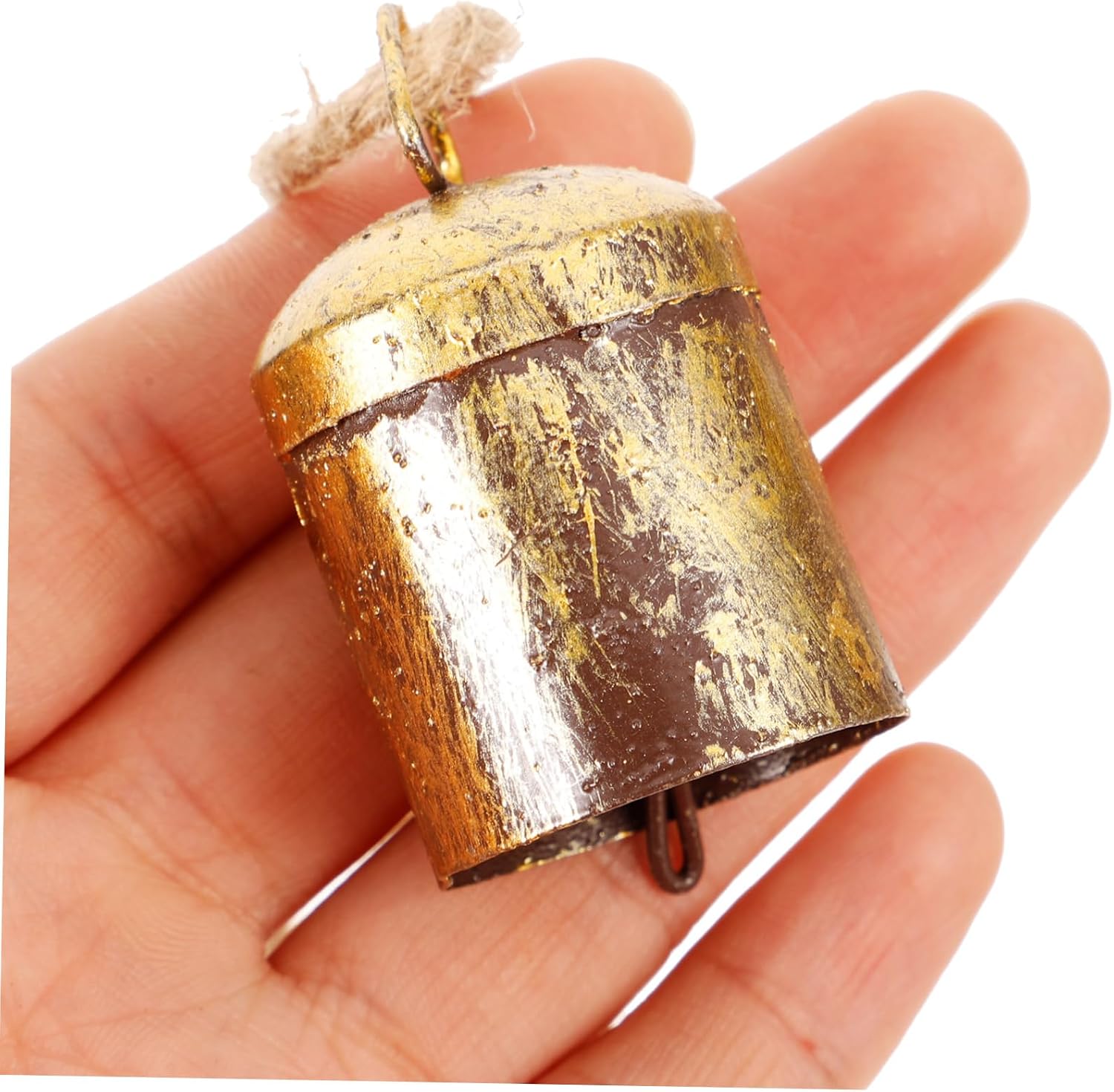 4pcs Vintage Metal Bells for Christmas Tree Ornaments of Rustic Hanging Charms for Holiday Decor Bells for Craft Projects and Wind Chimes