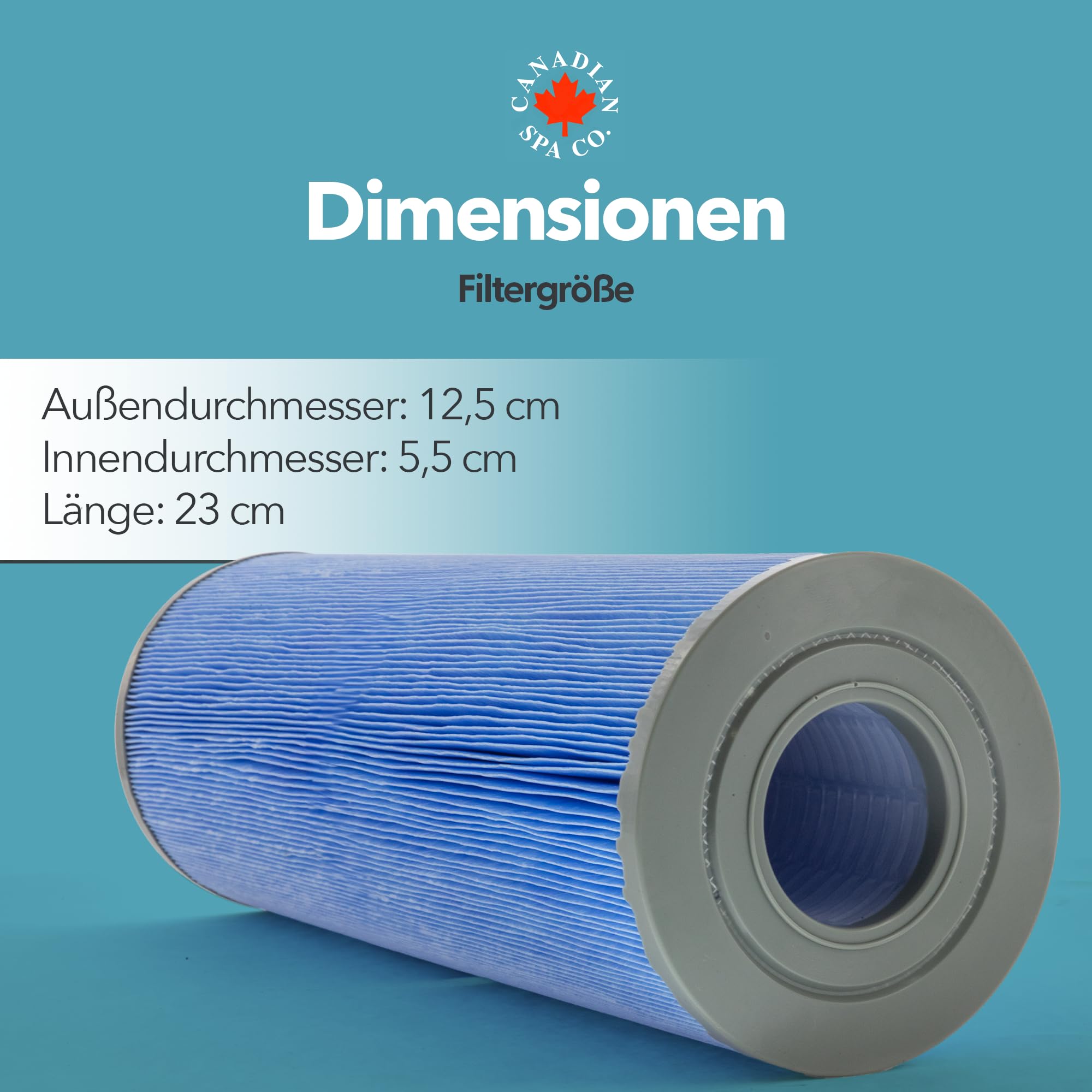 CANADIAN SPA CO. Filtro Aperto per Vasca idromassaggio Yukon Dimensioni Filtro: 230 x 125 x 55 mm, Filtro Hot Tub, antimicrobiale, Filtro di Ricambio, depurazione dell'Acqua, Vasca idromassaggio
