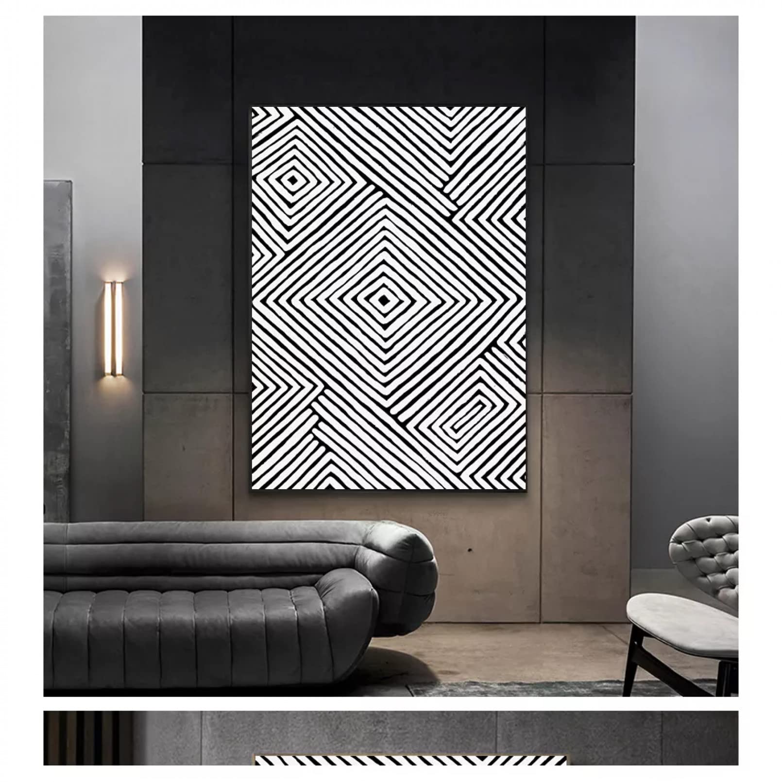 Cuadro sobre lienzo en blanco y negro para transformar el ambiente de tu sala de estar