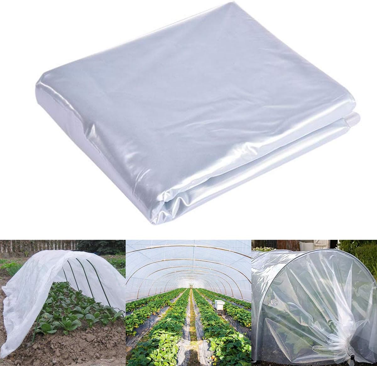 Garden Poly Tunnel, Plastic Covering Greenhouse Film Greenhouse Replacement Cover for Harsh Weather Resistance & Seed Germination