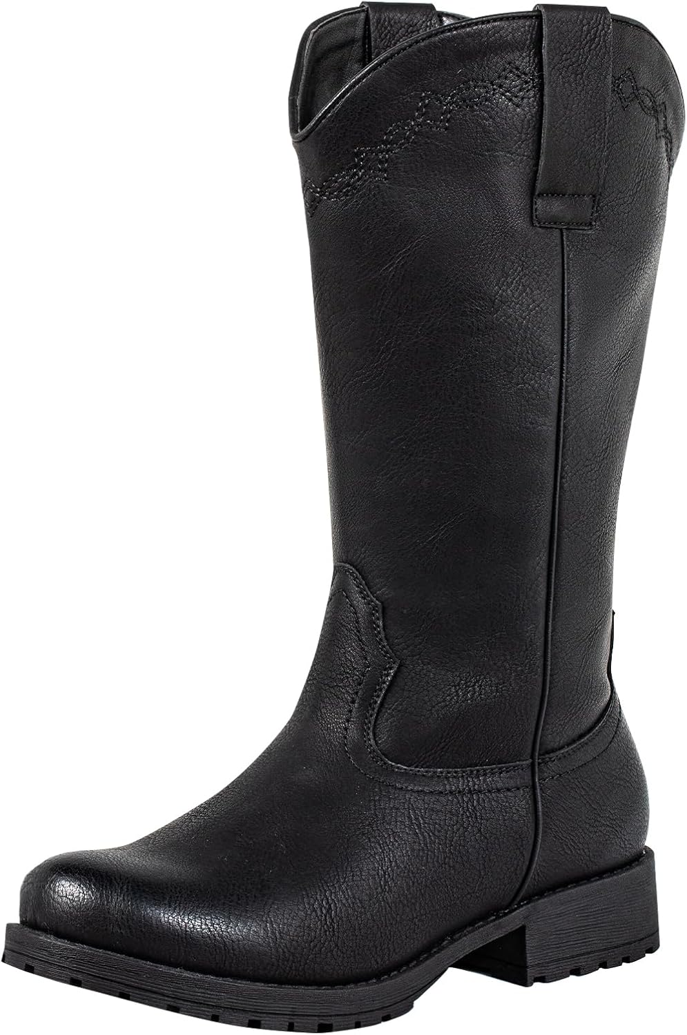 SheSole Extra Wide Calf Boots for Women - Easy Pull-On with Hidden Stretch Panel & Western Design | Round Toe & Slip-Resistant Sole for Comfort and Confidence