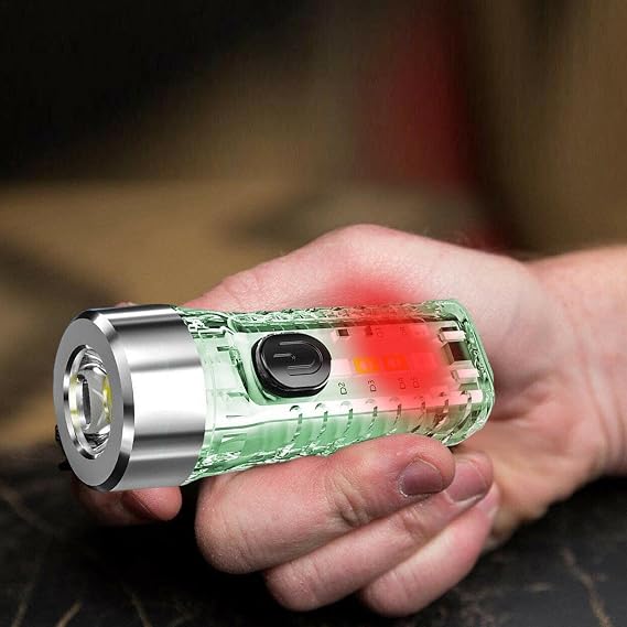 Keychain Work Light | USB Pocket Flashlight,LED Red Blue Small Flashlight for Adventure Game, 5 Brightnesses, 3 Glows, 3 Special Flashes