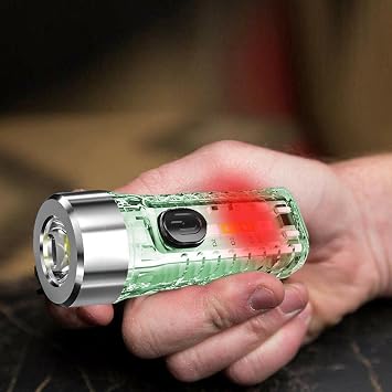 Keychain Work Light | USB Pocket Flashlight,LED Red Blue Small Flashlight for Adventure Game, 5 Brightnesses, 3 Glows, 3 Special Flashes