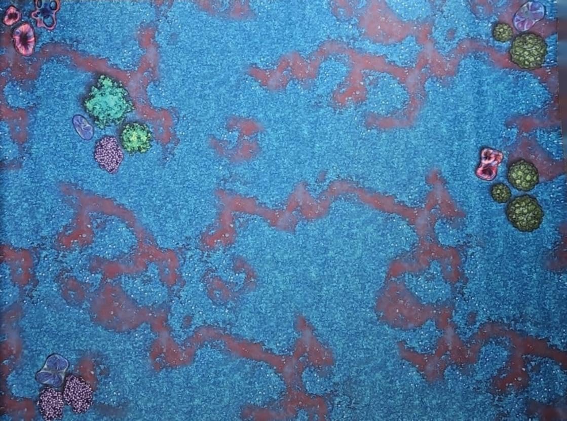 JustRolling6s Alien Wasteland 60" by 44" Neoprene Wargaming Battle Mat suitable for AOS, 40k and other tabletop games