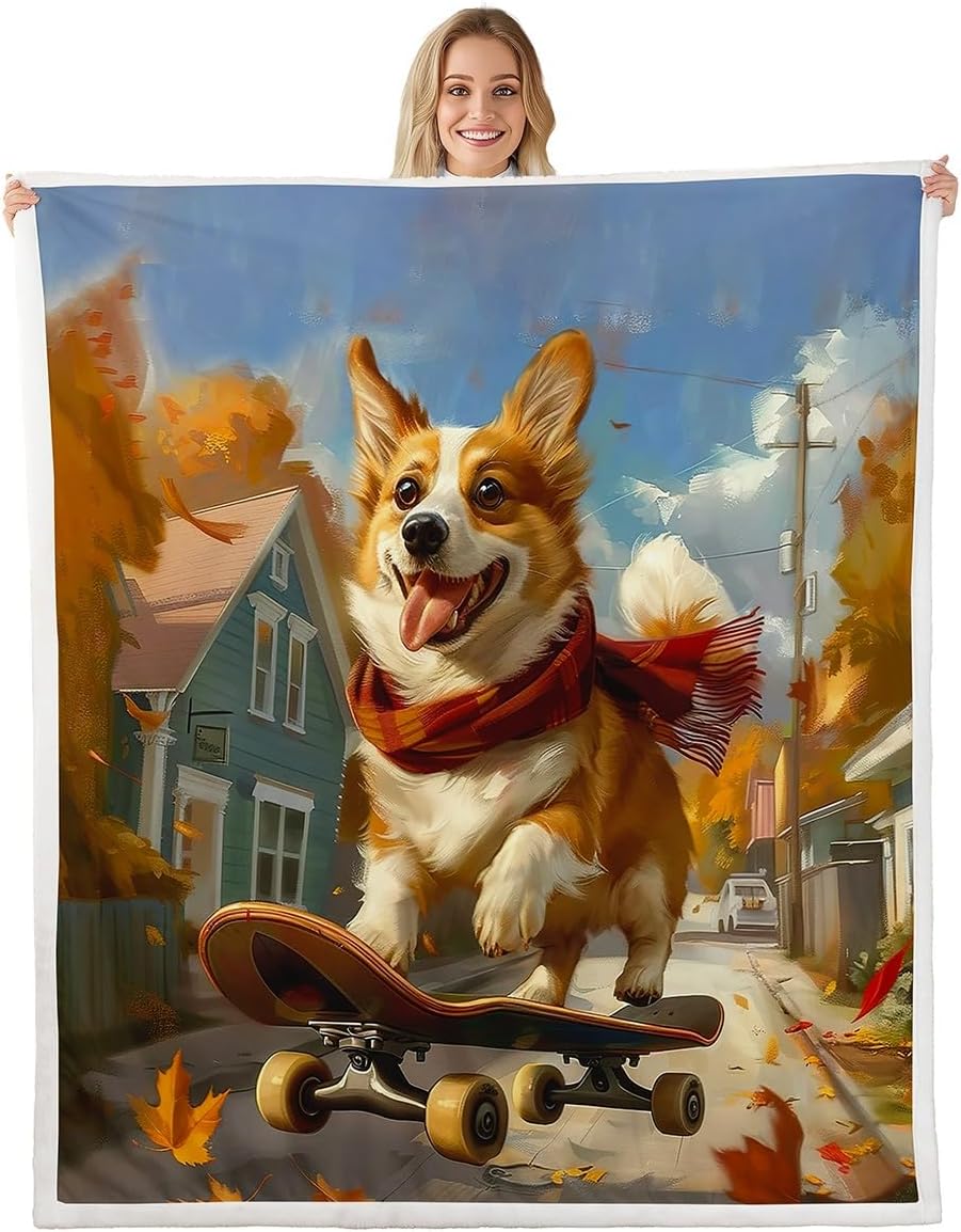 Castle Fairy Kawaii Dog Blanket Twin 60x80 Birthday Theme Balloons Blanket for Kids Teens Boys Girls Puppy Animal Paws Print Sherpa Blanket Lightweight Summer Ice Cream Blanket Living Room Decor