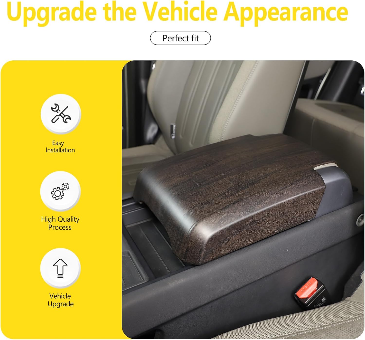 Car Armrest Seat Box Cover Compatible with Land Rover Defender 90 110 130 2020-2024 Protector Center Console Lid Protector Cover Armrest Box Cover