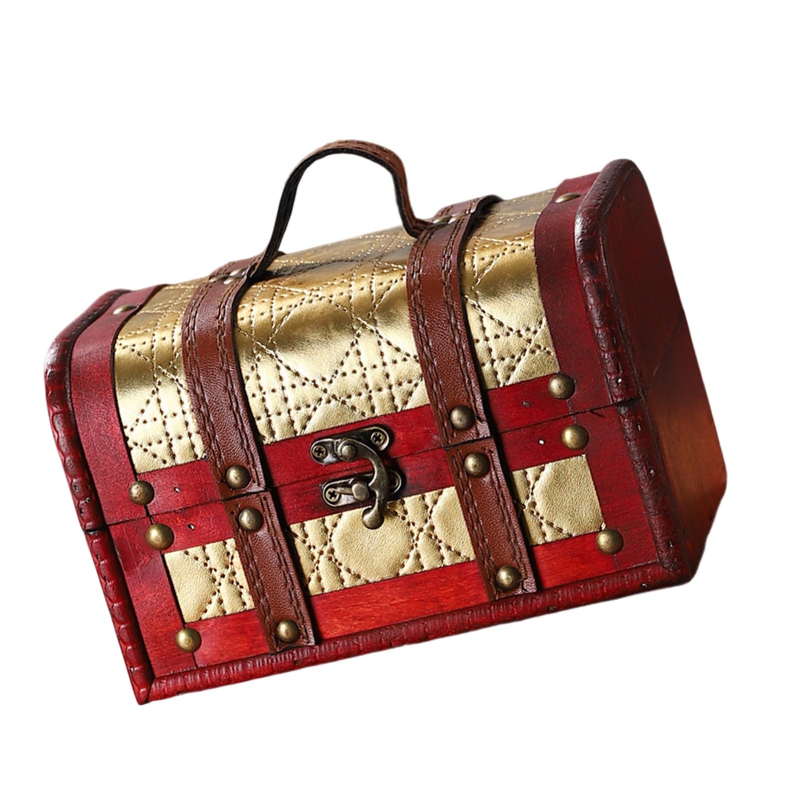 Elnwnnkc Practical Old Fashioned European Styles Sturdy Wood Trunk Stylish Storage Solution for Travelers and Fashion Lovers Travel Suitcases