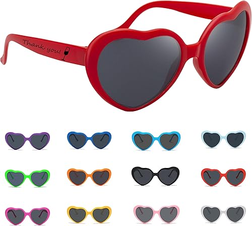 DFDG Gafas de sol personalizadas en forma de corazón a granel personalizadas para boda, cumpleaños, Navidad, despedida de soltera regalos