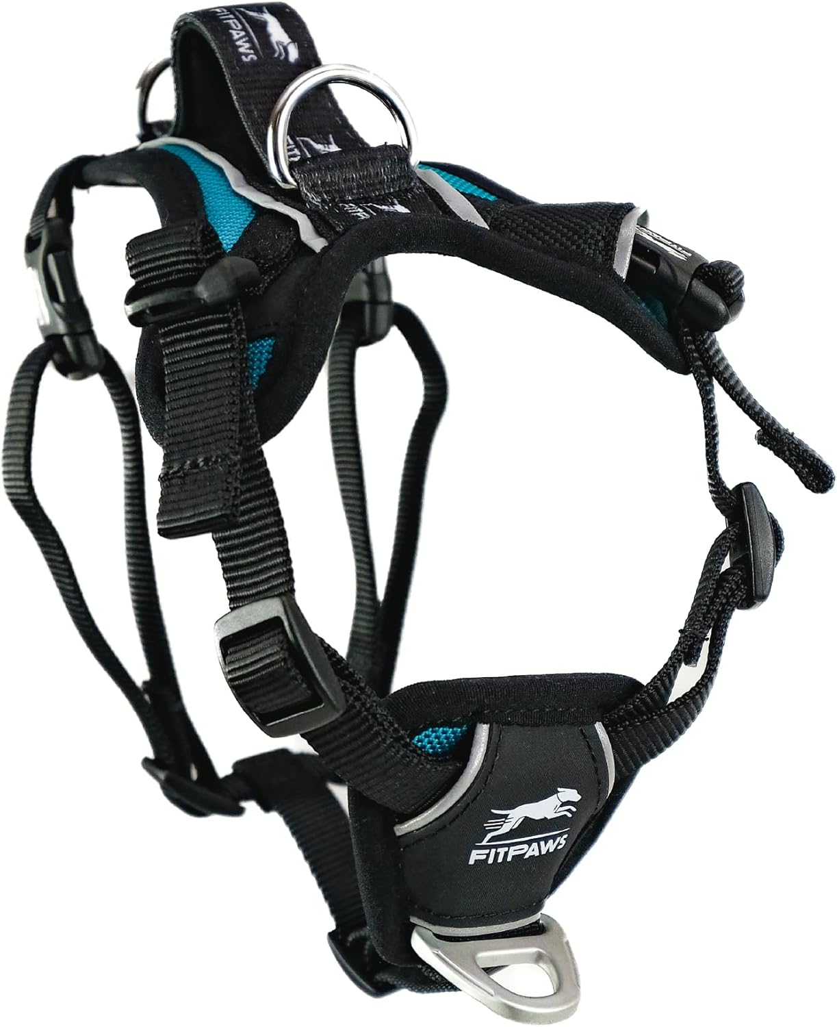 FitPAWS Made to Move No-Pull Harness | Adjustable Fit | Ideal for Dog Training, Rehabilitation, & Obedience | for Dogs 10-225 lbs. (Teal, Small)