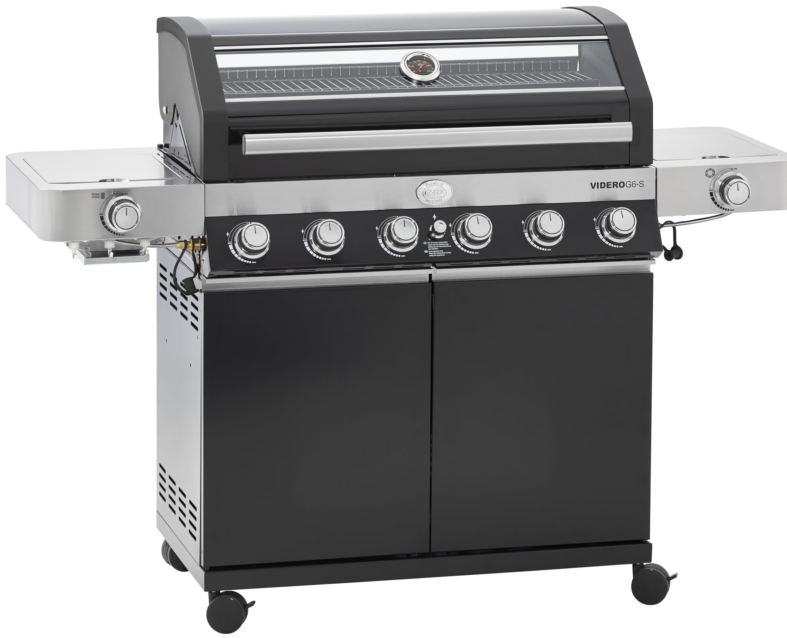 RÖSLE Gasgrill BBQ-Station VIDERO G6-S Schwarz