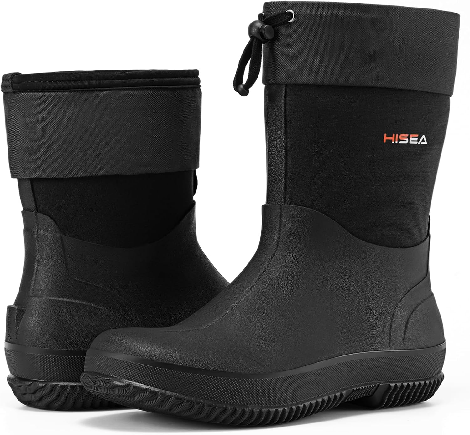 HISEA Upgraded Garden Boots for Men, Mud Resistant Outdoor Work Boots Mens Waterproof Neoprene Rubber Insulated Rain Shoes Ankle High Rainboots - Image 5