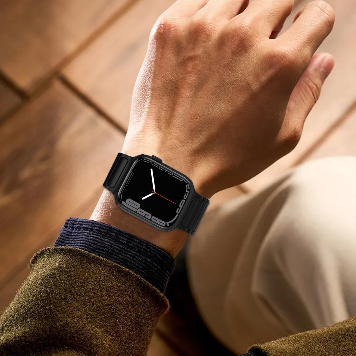 Magnetic Silicone band Compatible with Apple Watch for Men 44mm 45mm 46mm 49mm 42mm 41mm 40mm 38mm Women, Silicone Sport Strong Magnet Strap for iWatch Series 11 Ultra 3 Ultra 2 Se 10 9 8 7 6 5 4 1 - Image 6