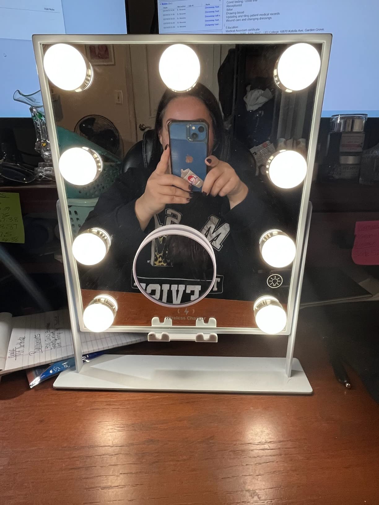 10/mo Finance Hansong Lighted Black Vanity Mirror with Bluetooth and