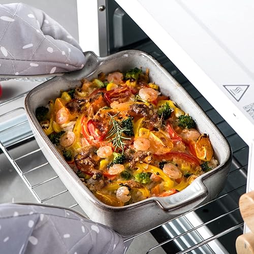 Miniatura 5 de Platos pequeños para hornear para horno, cazuelas individuales, utensilios de cerámica para hornear para lasaña, brownies, verduras, juego de 4