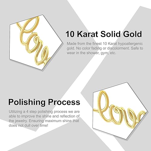 Miniatura 2 de Charm America - Charm de amor vertical de oro - Oro macizo de 10 quilates