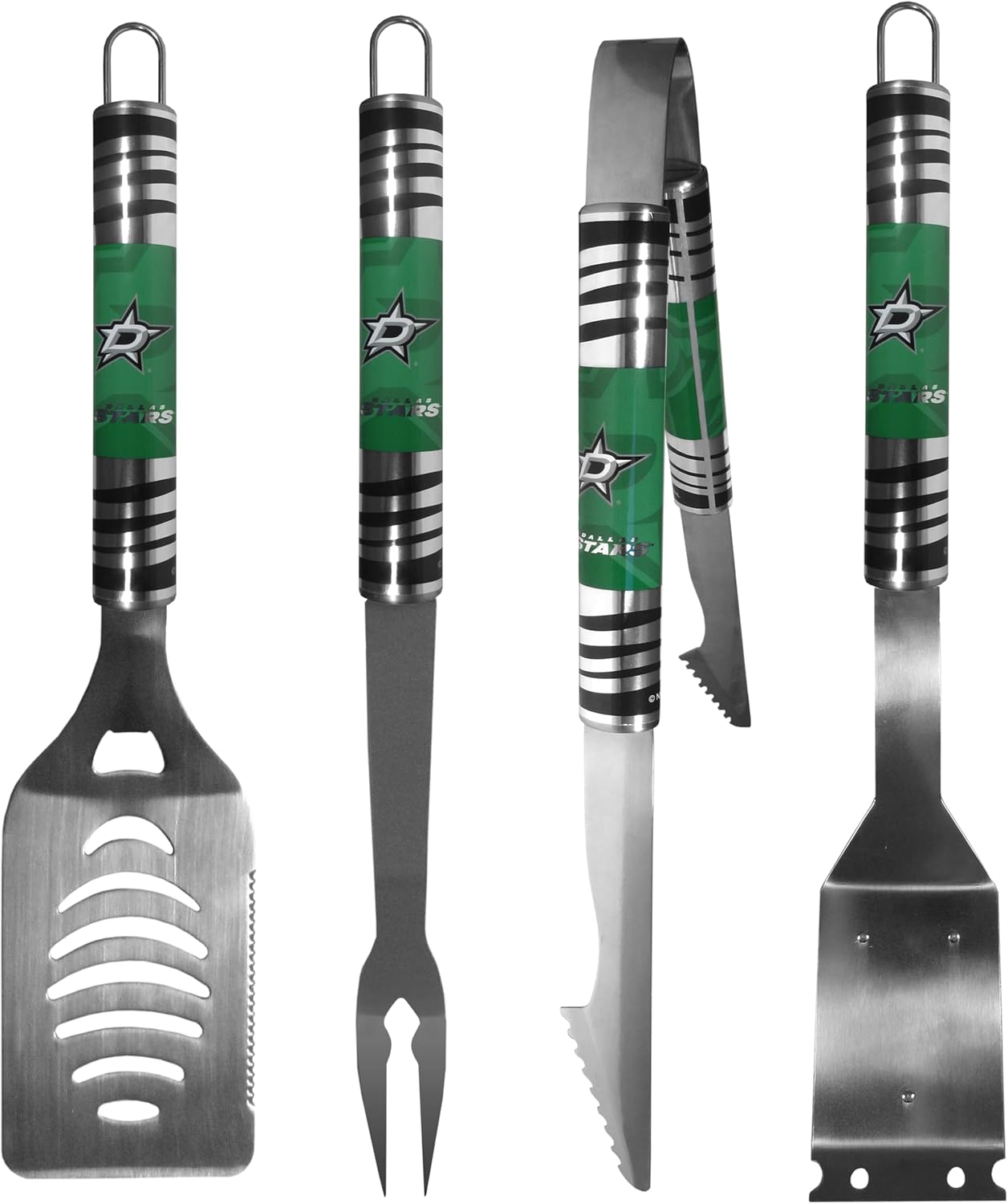 Siskiyou NHL Dallas Stars 4 pc Steel Grill Tool Set, One Size, Team Colors