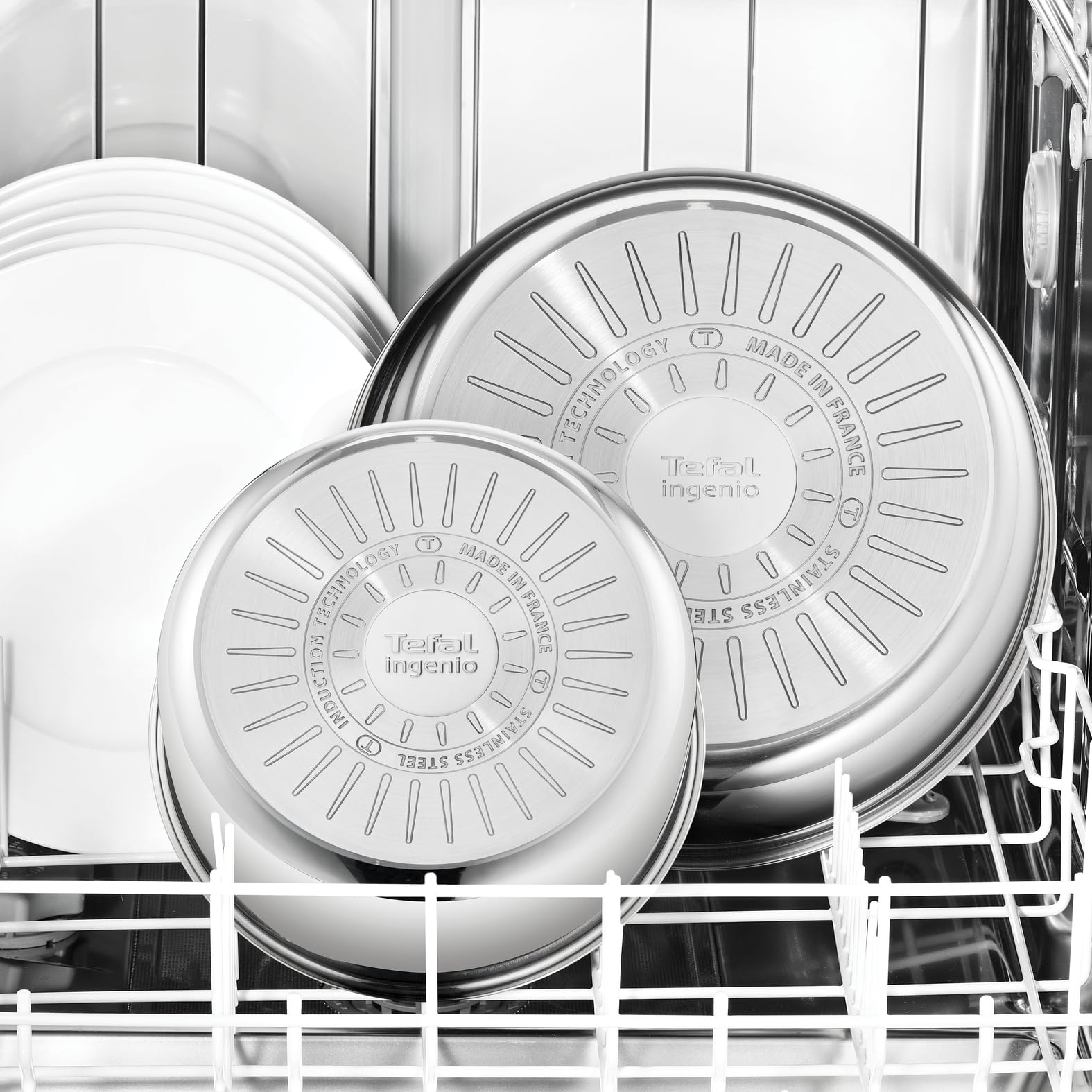 Tefal Ingenio Preference ON L9749702 - Set di pentole impilabili, con Manico Rimovibile, salvaspazio, antiaderenti, a induzione, in Acciaio Inox, 7 Pezzi