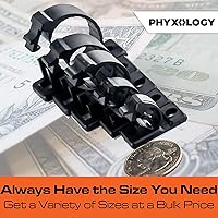 Vista 5 de Abrazaderas de cable de grado profesional, con respaldo adhesivo. Juego de 20 clips negros de 4, 6, 8, 10 y 0.472 in - Gestión de cables